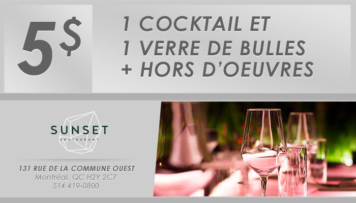 After Work 5@7 Sunset Bar Terrasse